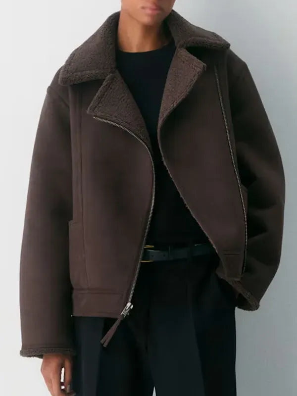 The McBee Dynasty Masha Petrova Suede Shearling Jacket