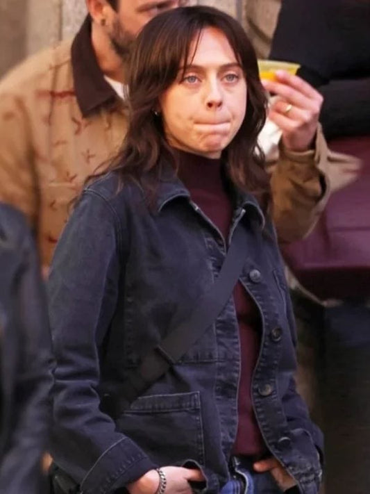 The Morning Show S04 Bel Powley Denim Jacket Blue