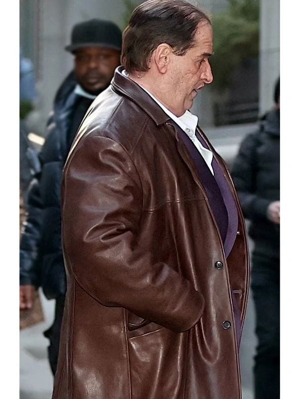 The Penguin 2024 Colin Farrell Brown Leather Coat