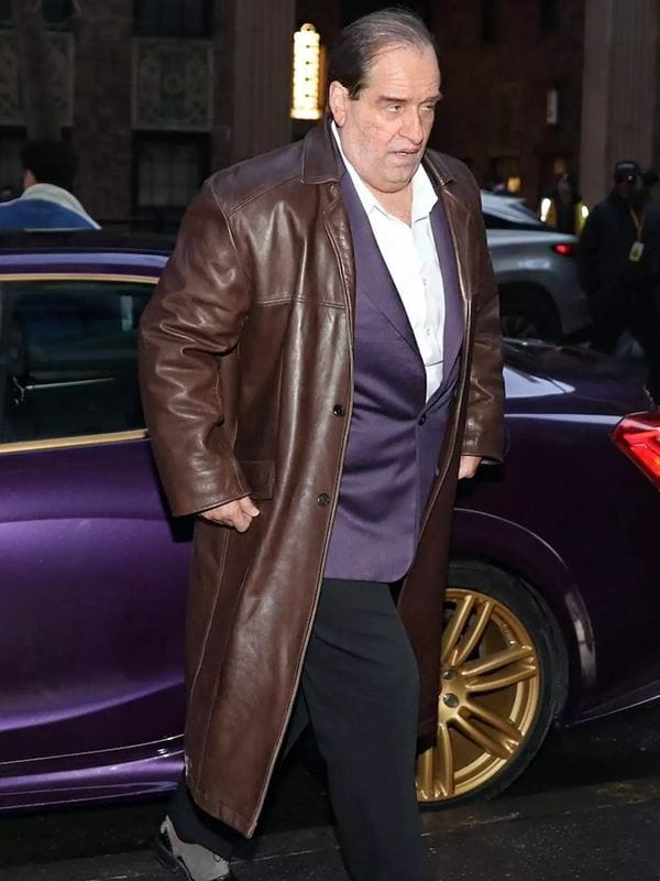 The Penguin 2024 Colin Farrell Brown Leather Coat