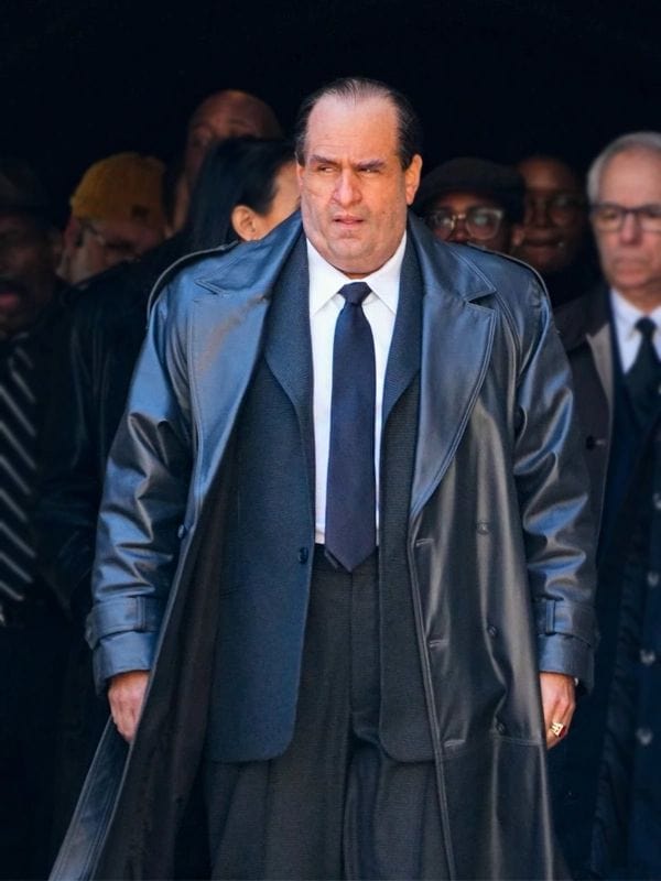The Penguin 2024 Colin Farrell Black Leather Coat