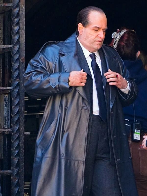 The Penguin 2024 Colin Farrell Black Leather Coat