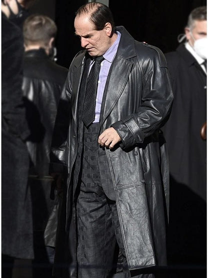 The Penguin 2024 Colin Farrell Black Leather Coat