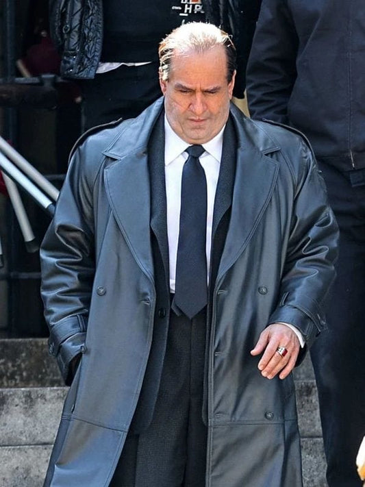 The Penguin 2024 Colin Farrell Black Leather Coat