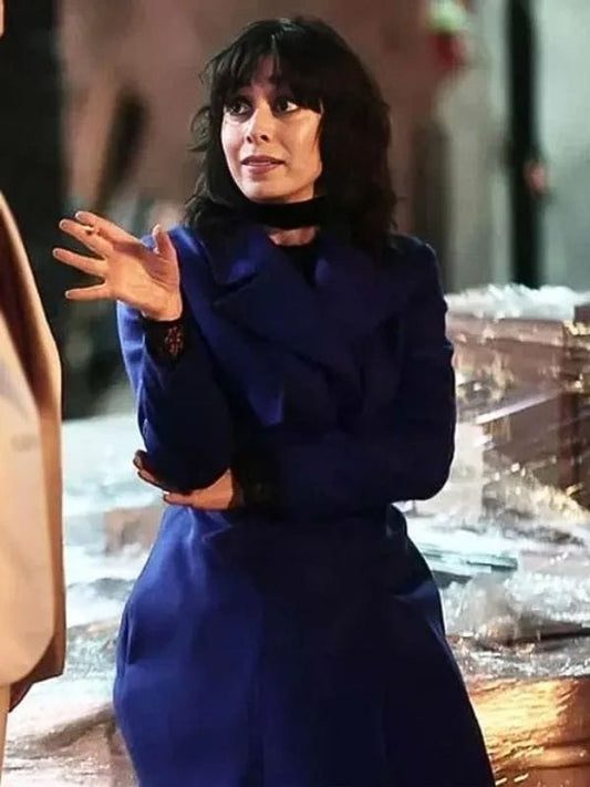 The Penguin 2024 Cristin Milioti Blue Long Coat