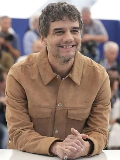 The Secret Agent Wagner Moura Brown Suede Jacket