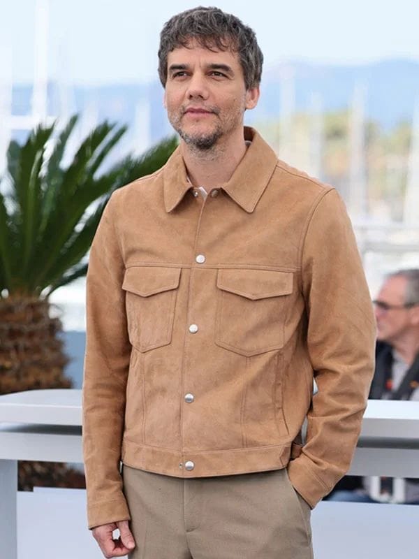 The Secret Agent Wagner Moura Brown Suede Jacket