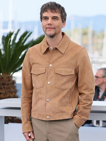 The Secret Agent Wagner Moura Brown Suede Jacket