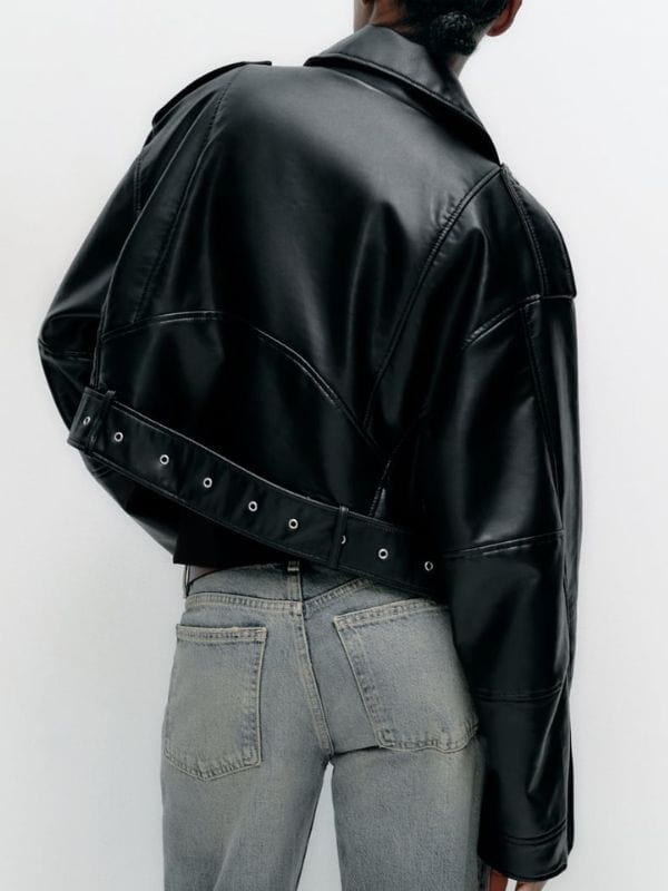 The Secret Lives of Mormon Wives Taylor Frankie Paul Cropped Leather Jacket The Secret Lives of Mormon Wives Taylor Frankie Paul Cropped Leather Jacket