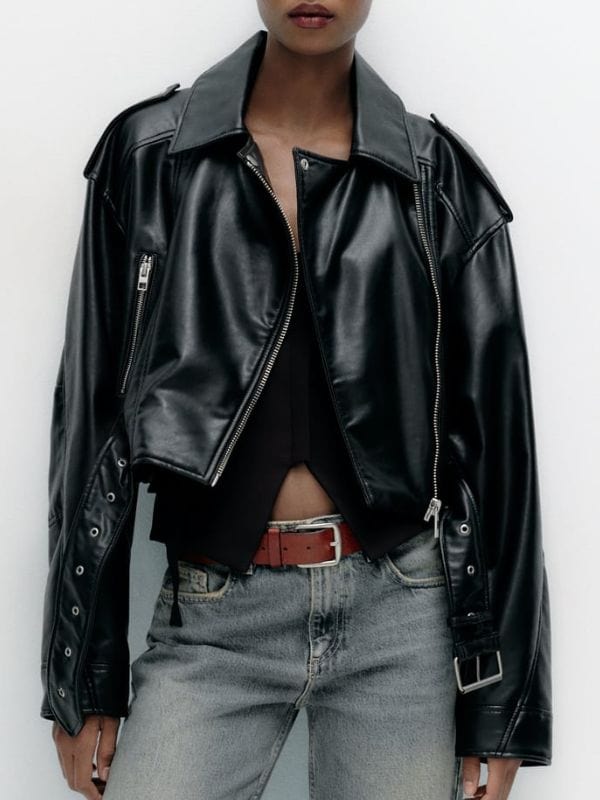 The Secret Lives of Mormon Wives Taylor Frankie Paul Cropped Leather Jacket The Secret Lives of Mormon Wives Taylor Frankie Paul Cropped Leather Jacket
