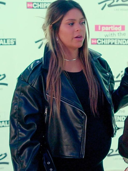 The Secret Lives of Mormon Wives Taylor Frankie Paul Cropped Leather Jacket The Secret Lives of Mormon Wives Taylor Frankie Paul Cropped Leather Jacket