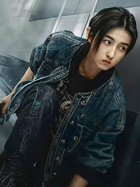 The Shadow’s Edge Zifeng Zhang Bomber Denim Jacket