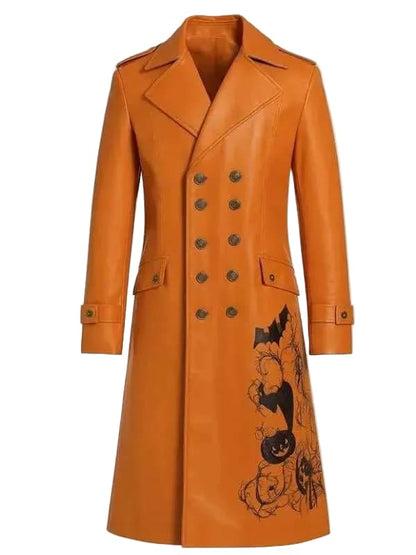 Halloween The Shadow Veil Pumpkin Leather Coat