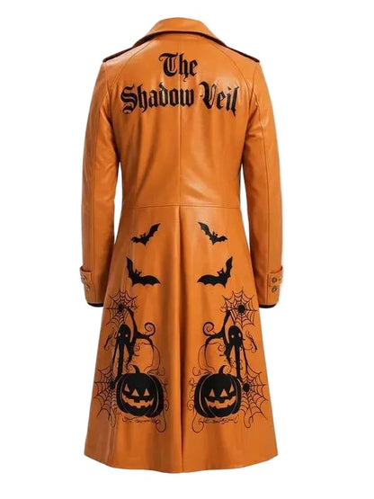 Halloween The Shadow Veil Pumpkin Leather Coat