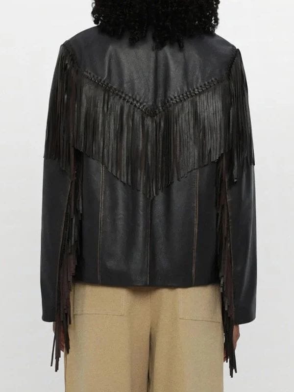The Surrender Colby Minifie Fringed Leather Jacket