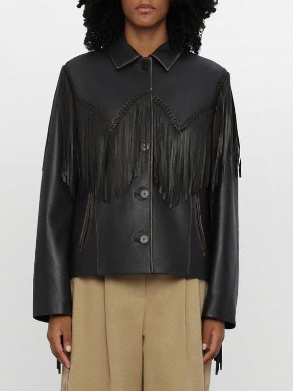 The Surrender Colby Minifie Fringed Leather Jacket