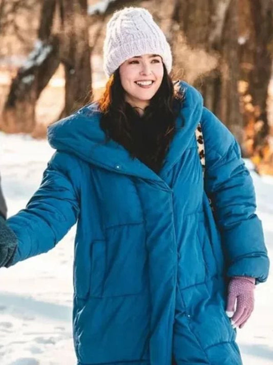 The Threesome Zoey Deutch Hooded Coat