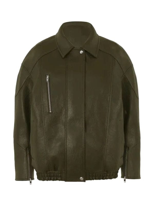 The Traitors US S04 Lisa Rinna Leather Jacket Green