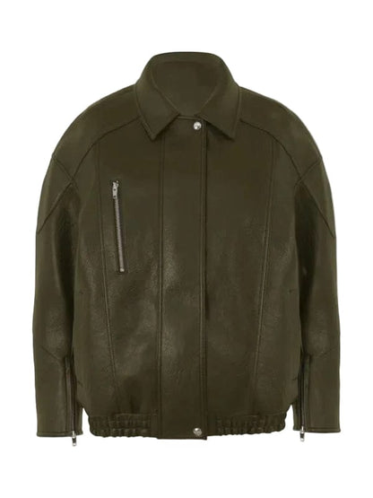 The Traitors US S04 Lisa Rinna Leather Jacket Green