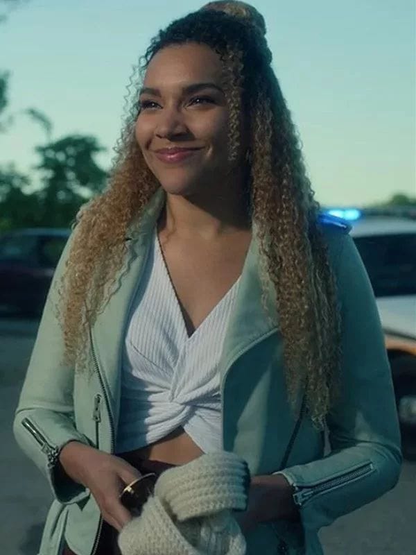 The Umbrella Academy Allison Hargreeves Grey Biker Jacket The Umbrella Academy Allison Hargreeves Grey Biker Jacket
