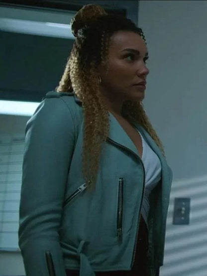 The Umbrella Academy Allison Hargreeves Grey Biker Jacket The Umbrella Academy Allison Hargreeves Grey Biker Jacket
