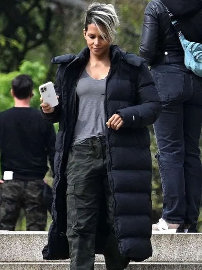 The Union 2024 Halle Berry Black Puffer Coat