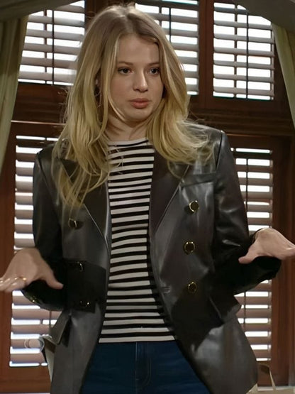 The Young and the Restless Summer Newman Brown Leather Blazer