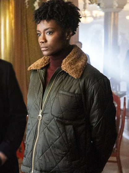 Tiffany Wallace FBI Green Quilted Jacket Tiffany Wallace FBI Green Quilted Jacket