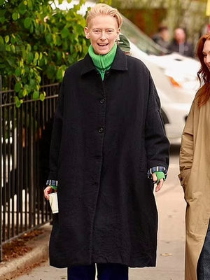 Tilda Swinton The Room Next Door Black Coat