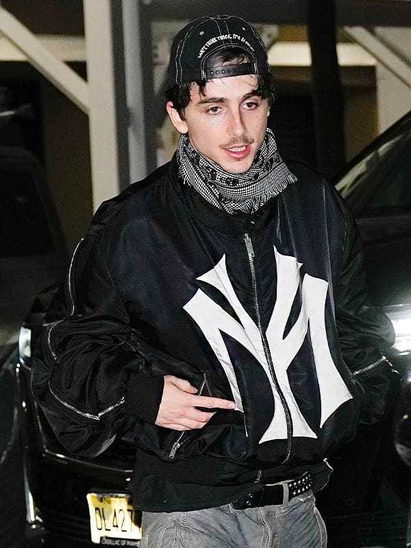 Timothée Chalamet Mowalola My City Bomber Jacket Black