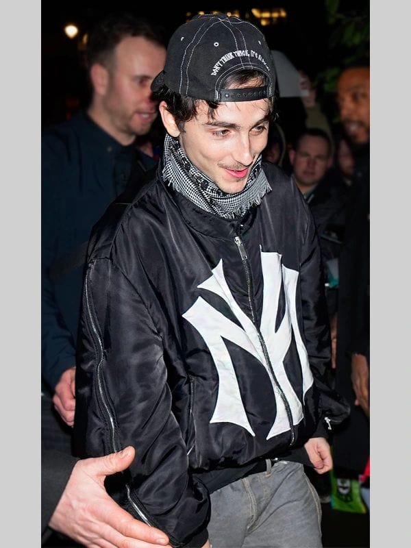 Timothée Chalamet Mowalola My City Bomber Jacket Black