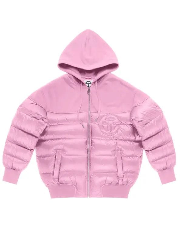 Timothee Chalamet Telfar Puffer Coat Jacket Pink