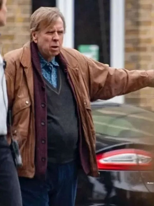 Timothy Spall Goodbye June Brown Leather Jacket