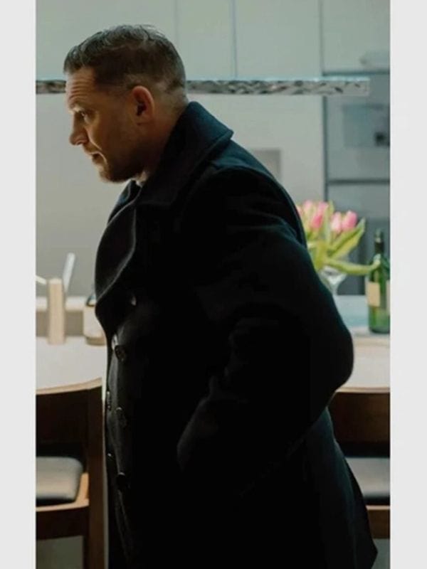 Tom Hardy MobLand 2025 Black Peacoat – Winter Whirl