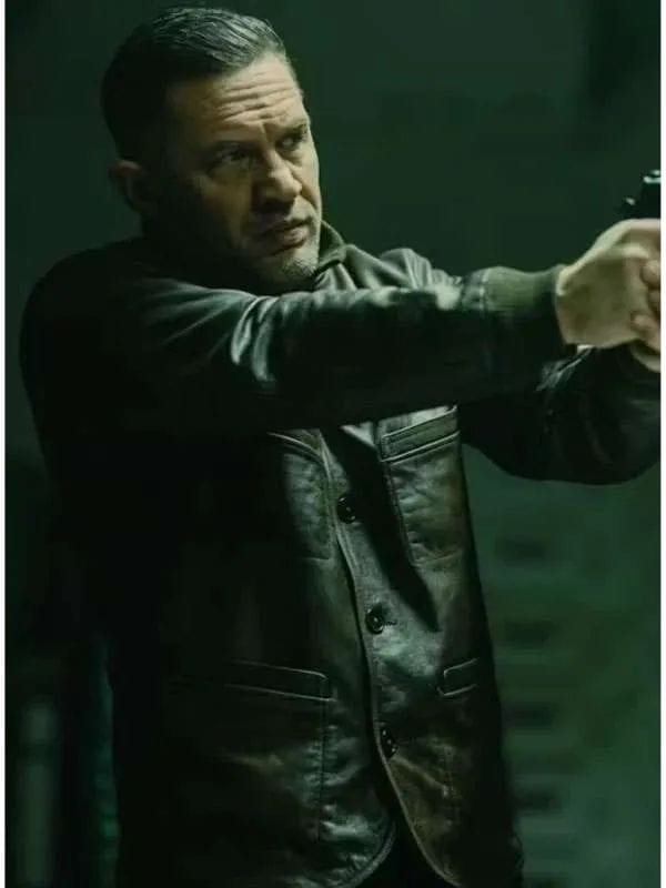 Tom Hardy MobLand Black Leather Jacket