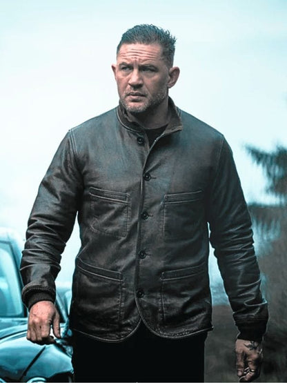 Tom Hardy MobLand Black Leather Jacket