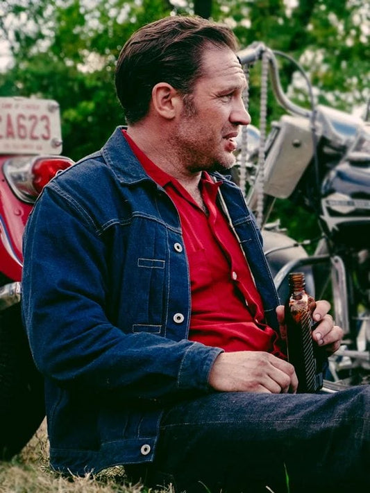 Tom Hardy The Bikeriders Blue Denim Jacket Tom Hardy The Bikeriders Blue Denim Jacket