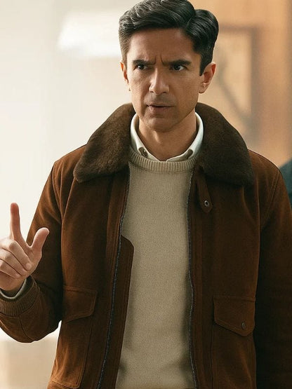 Topher Grace The Waterfront S01 Brown Suede Jacket
