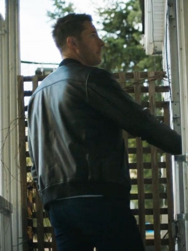 Tracker 2024 Colter Shaw Black Leather Jacket Justin Hartley Tracker 2024 Colter Shaw Black Leather Jacket