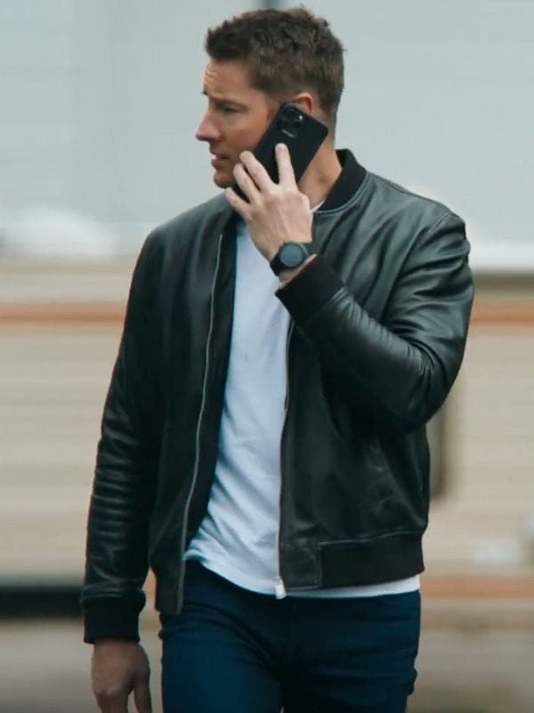 Tracker 2024 Colter Shaw Black Leather Jacket Justin Hartley Tracker 2024 Colter Shaw Black Leather Jacket