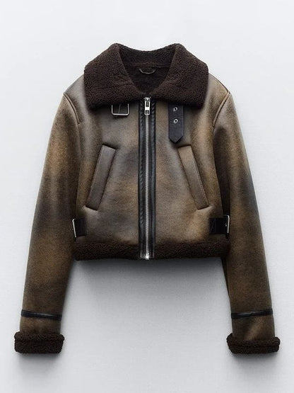 Tracker Billie Matalon Shearling Leather Jacket Sofia Pernas Tracker Billie Matalon Shearling Leather Jacket