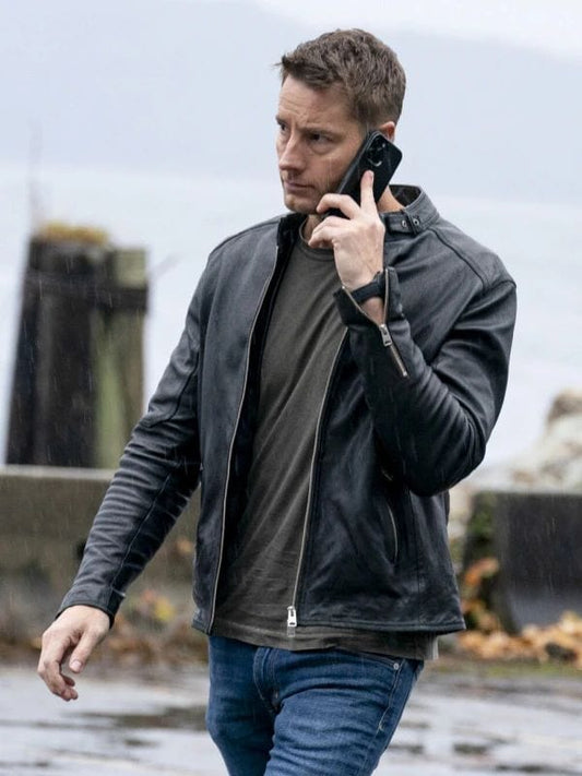 Justin Hartley Tracker Colter Shaw Black Leather Jacket