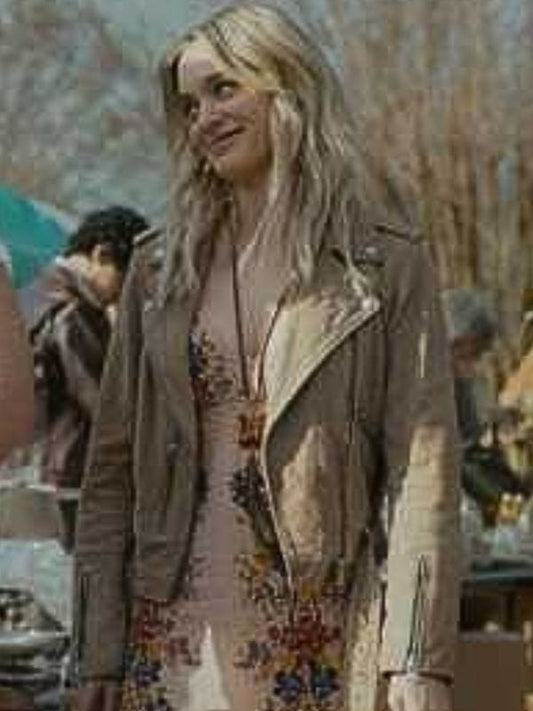 Tulsa King S03 Cleo Montague Suede Leather Jacket Beige