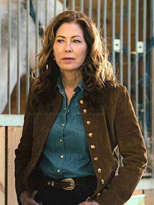 Tulsa King S03 Margaret Devereaux Brown Suede Jacket