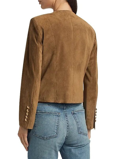 Tulsa King S03 Margaret Devereaux Brown Suede Jacket