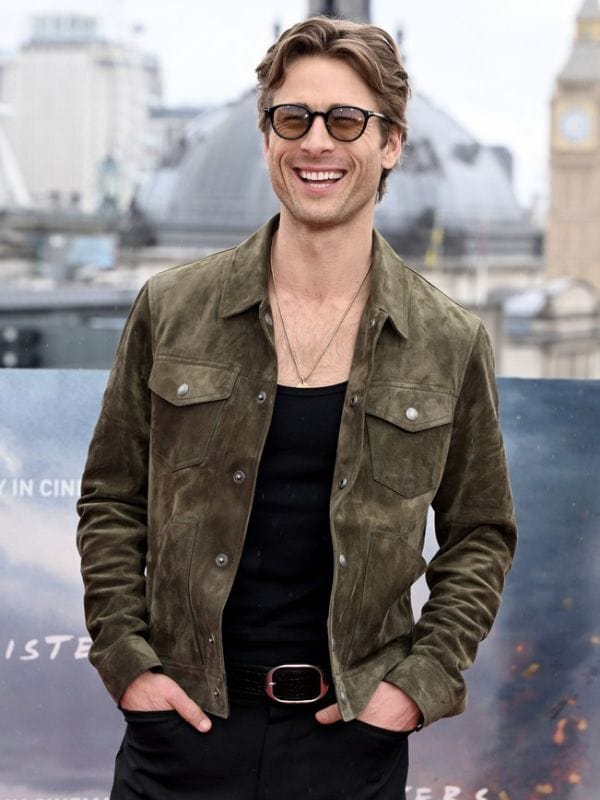 Twisters 2024 Premiere Glen Powell Brown Suede Jacket Twisters 2024 Premiere Glen Powell Brown Suede Jacket