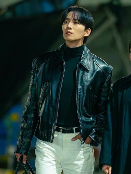 Typhoon Family S01 Lee Jun-ho Black Leather Jacket