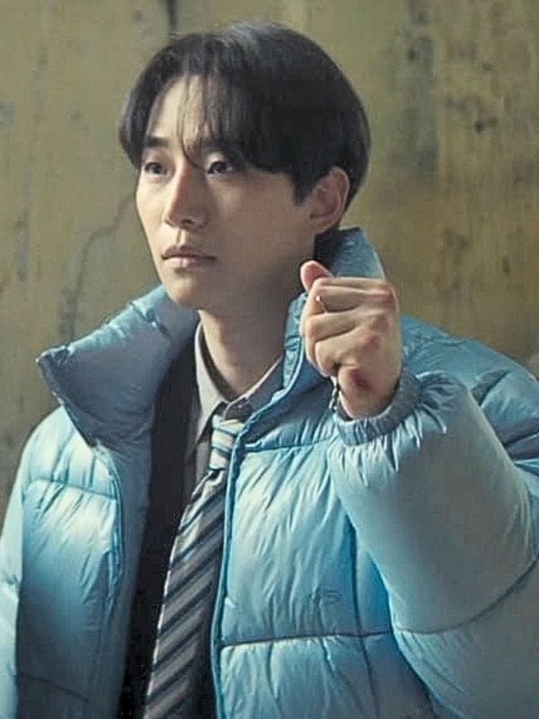 Typhoon Family S01 Lee Jun-ho Blue Puffer Jacket