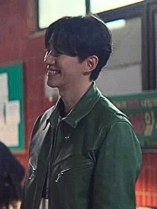 Typhoon Family S01 Lee Jun-ho Green Leather Jacket