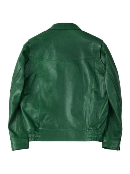 Typhoon Family S01 Lee Jun-ho Green Leather Jacket